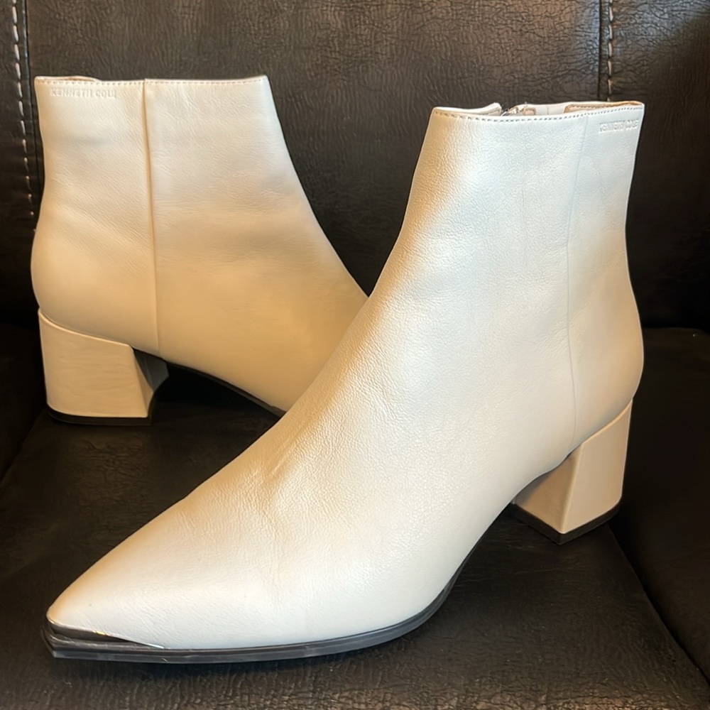 White booties leather